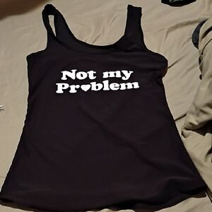 No Boundaries Black Tank Top with White Text